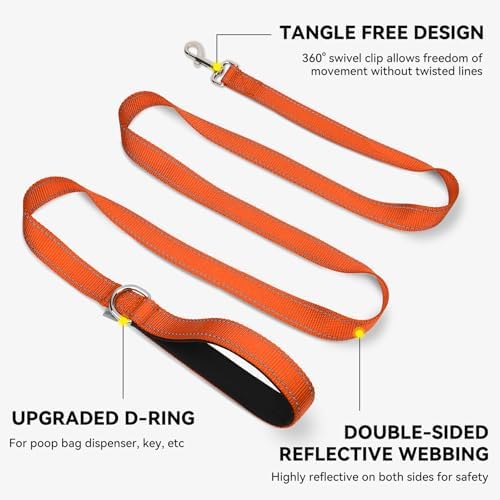 Joytale Reflective Dog Leash for Medium & Large Dogs, 6 FT x 1" - Image 5
