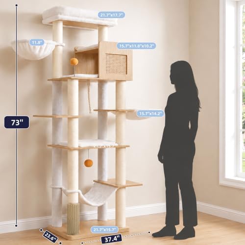 Hey-brother Wooden Cat Tree Tower - Image 2