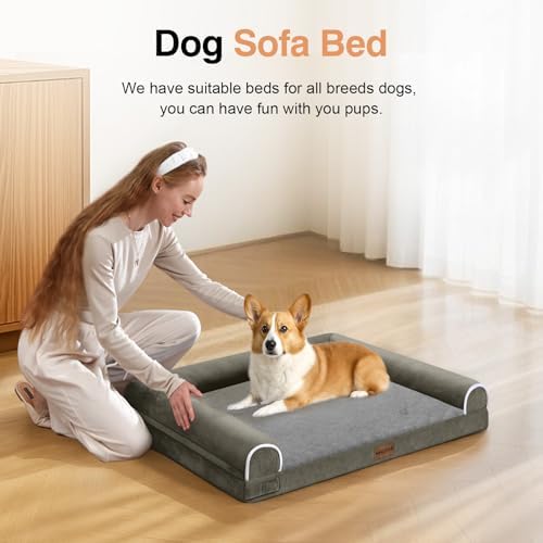 NANUYA Orthopedic Dog Bed for Medium Dogs, 30 x 20 Inch, Dark Green - Image 3