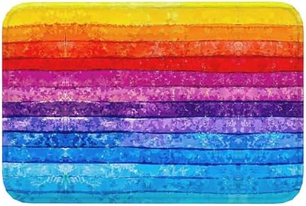 Painted Rainbow Bath Mat 24x16 Inch Non-Slip Soft Microfiber Bathroom Rugs by Unknown