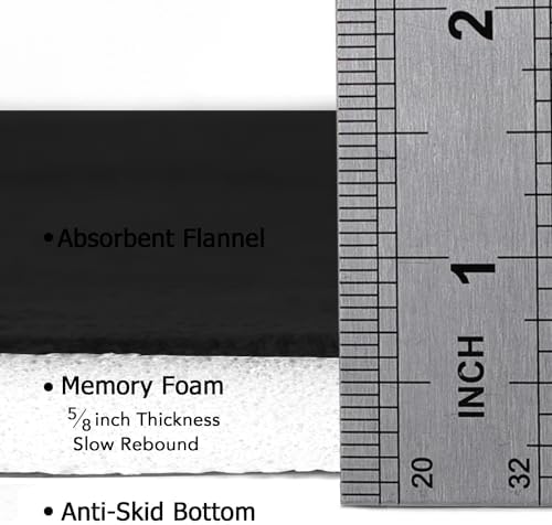 Flamingo P Black Bath Mat 24x36 Quick Dry Washable Soft Memory Foam - Image 5