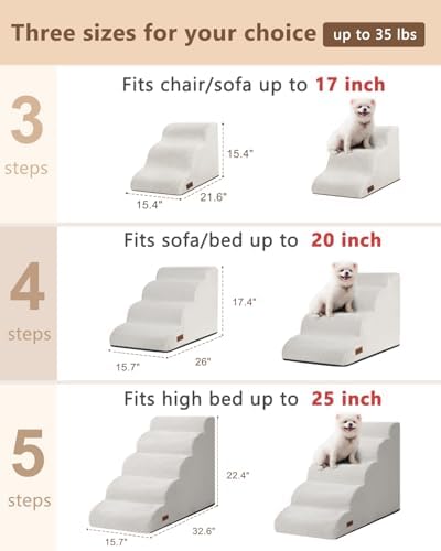 Aodisman Dog Stairs for Small Dogs, 3 Step Dog Ramp for Couch, Non-Slip Steps - Image 6