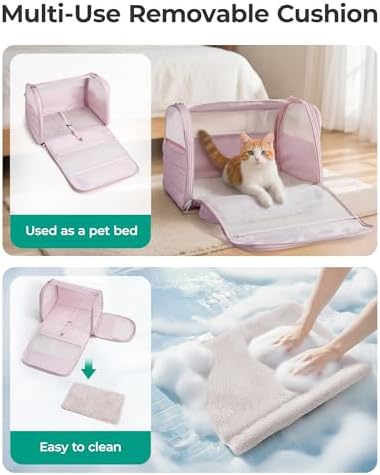 BAGSMART Cat Carrier Soft-Sided Puffy Quilted Collapsible Pet Travel Bag - Image 3