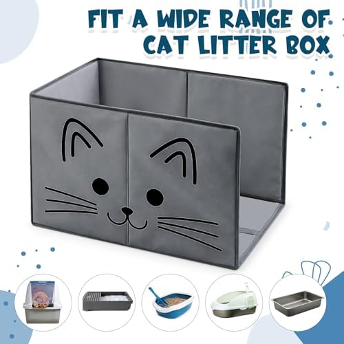 24"L×16.14"W×16.14"H Foldable Cat Litter Box Enclosure Splash Guard - Image 6