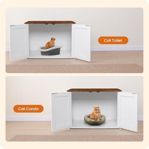 Dwanton Cat Litter Box Enclosure, Hidden Litter Box Furniture, 27.6 Inches - Image 6