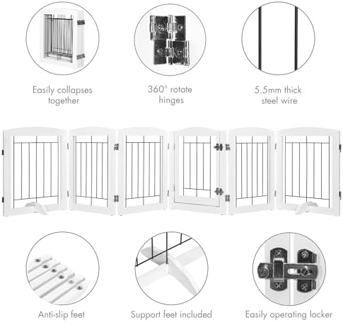 PAWLAND 6 Panels Dog Gate Indoor - Image 4