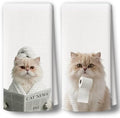 Cat Kitchen Towels Decor Set of 2 by BCUANGD
