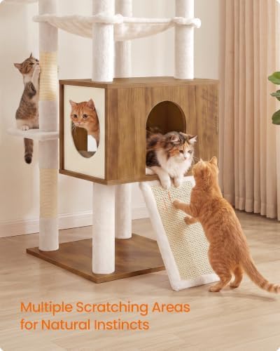 Feandrea Tall Cat Tree, 8-Tier Wood Tower - Image 5