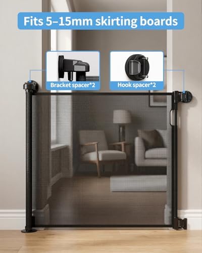 33" H Retractable Baby & Dog Gate, Fits up to 71" W, Hardware Mounted - Image 3