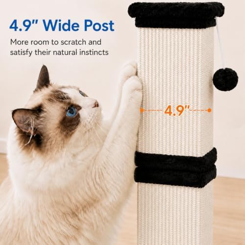 Vertical Cat Scratching Post for Indoor Cats, Sisal Scratch Tower - Image 3