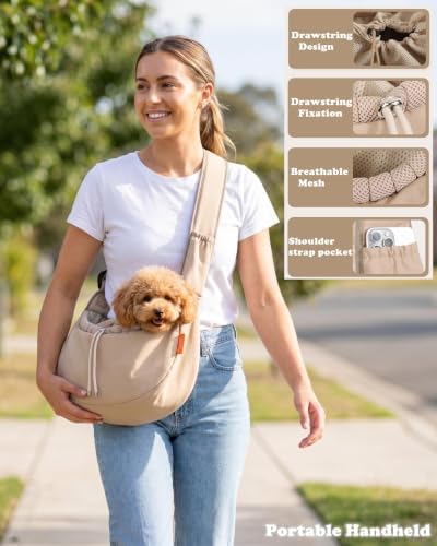 Pet Sling Carrier for Small Dogs & Cats up to 15 lbs, Puppy Carrier Purse - Image 5