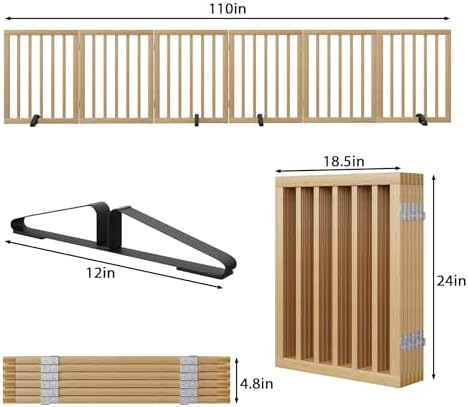 Extra Wide Dog Gates for Doorways, Bamboo Dog Gates for the House Stairs - Image 6