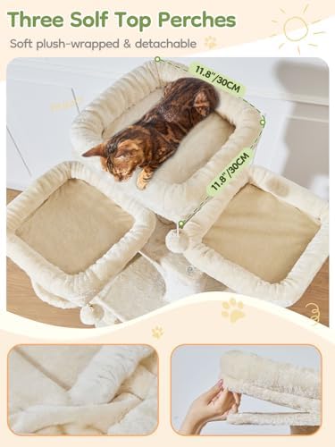 Taoqimiao Tall Cat Tree, 76In XL Cat Tower - Image 4