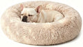 Calming Donut Dog Bed for Small Dogs, Anti-Anxiety Round Washable Plush Fluffy by Homeuslynn