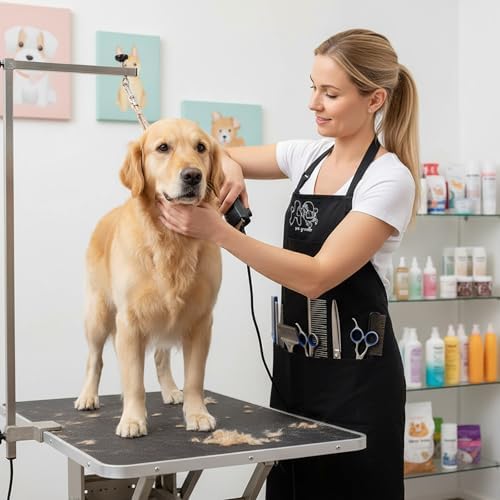 Gliitatu 2 Pack Dog Grooming Apron Smock Waterproof Apron - Image 2