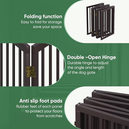 Dog Gates for Doorways, Foldable Dog Gate Indoor, Freestanding Pet Gates for - Image 4