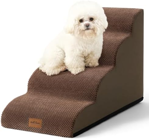 COZY KISS Wide Dog Stairs for Small Dog 19.7" H, 4 Step Pet Ramp for Bed by COZYKISS