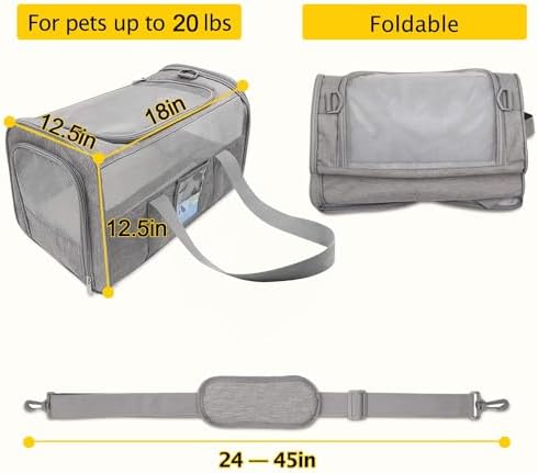 Refrze Cat Carrier for Large Cats 20 lbs, Medium Cat Under 25 lbs, Dog Carriers - Image 2