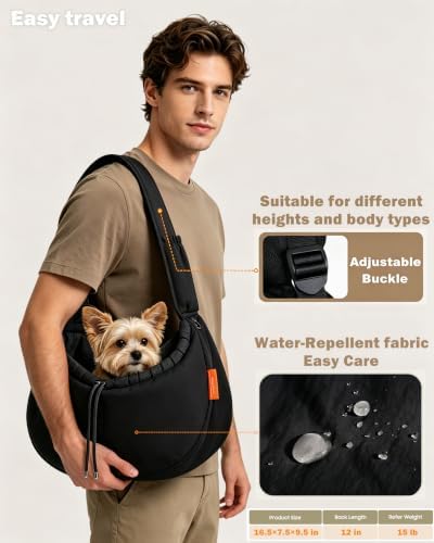 Pet Sling Carrier for Small Dogs & Cats up to 15 lbs, Puppy Carrier Purse - Image 3