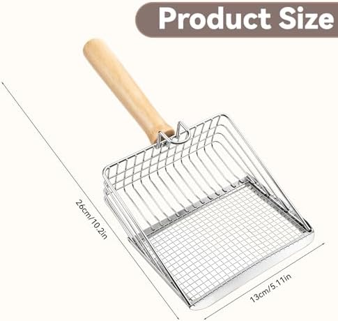 Metal Cat Litter Scoop Stainless Steel Pellet Kitty Litter Scoop Dual Sifting - Image 2