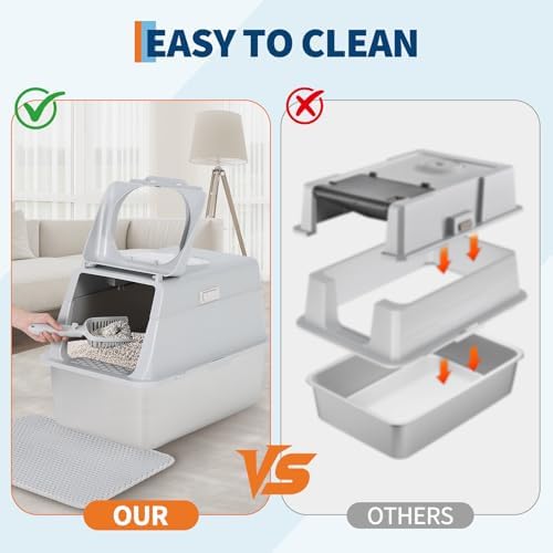 55L Stainless Steel Cat Litter Box - Image 3