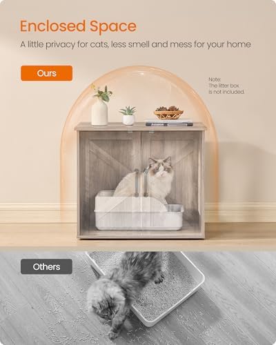 Feandrea Cat Litter Box Enclosure, Indoor Pet House End Table - Image 4