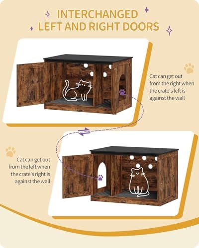 Hzuaneri Cat Litter Box Enclosure, Hidden Litter Box Furniture - Image 4