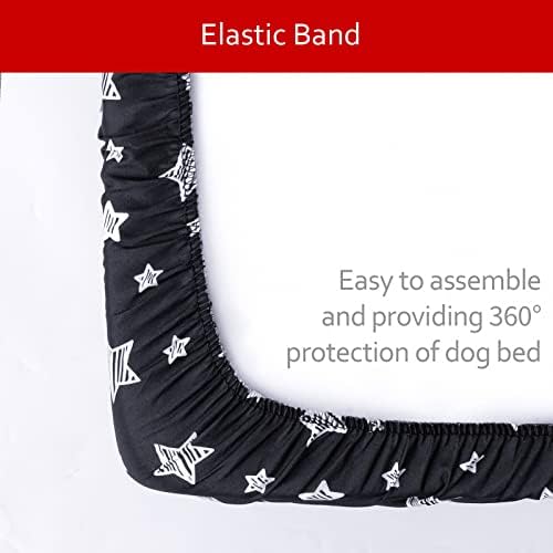 Waterproof Dog Bed Covers Replacement Lovely Black Star Print, 20x30 Inches - Image 5