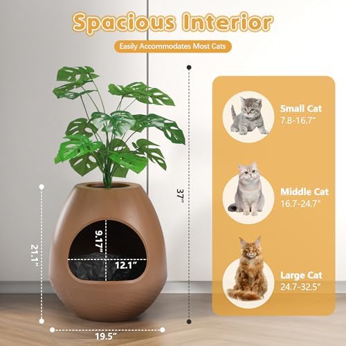 Eggloa6 Plant Litter Box Large Cat Hidden Litter Box - Image 5