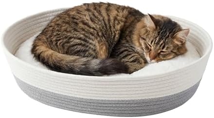 Kitty City Woven Cat Bed with Removable Washable Cushion, Cozy Braided Rope by KittyCity