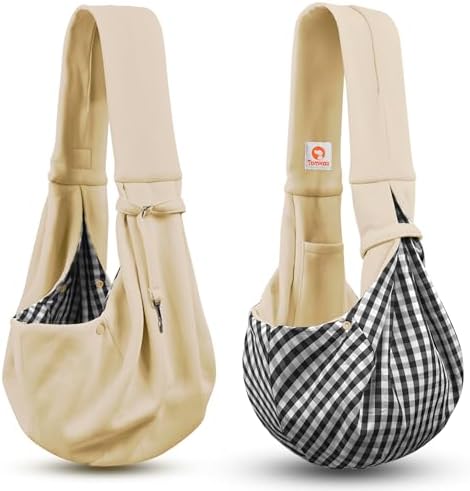 Tomkas Small Dog Cat Sling Carrier Puppy Purse Travel Wrap Soft Crossbody Pet - Image 5