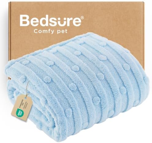 Bedsure Dog Blanket for Small Dogs Puppy and Cats, Soft Fleece, 25x35 Blue by BEDSURE
