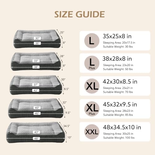 JOEJOY Extra Large Orthopedic Dog Beds Large Sized Dog, Extra Thick Foam Pet - Image 4