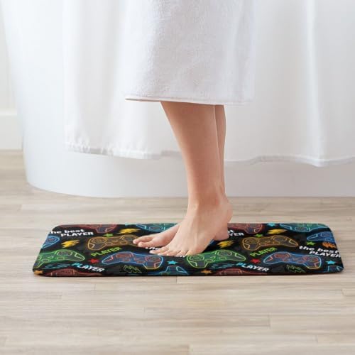 Colorful Game Joysticks Bath Mat Non-Slip Soft Microfiber Bathroom Rugs - Image 2