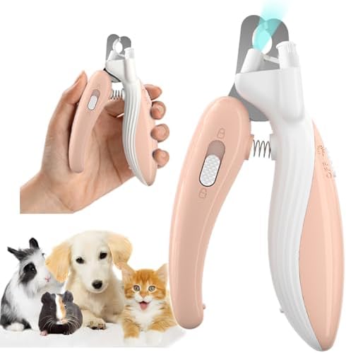 Cat Dog Pet Nail Clippers with Light, Llluminates Cat Dog Nails or Bloodline by Ginalaia