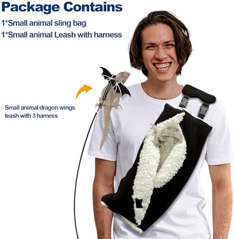 Adjustable Fluffy Bearded Dragon Sling Carrier Bag, Reptile Carrier - Image 6