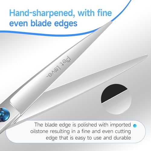 Straight Dog Grooming Scissors 7 in Dog Hair Scissor Trimming Dogs Pet Cat - Image 3