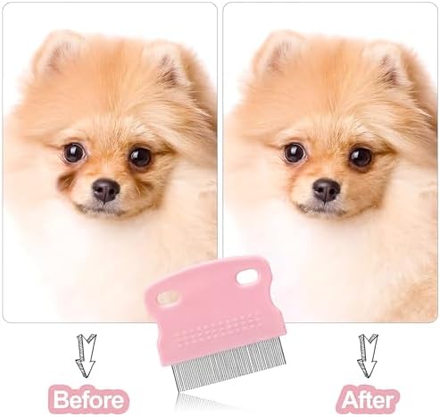 Fullhawl 5 Pcs Dog Eye Combs Tear Stain Remover Combs, Light Pink - Image 5