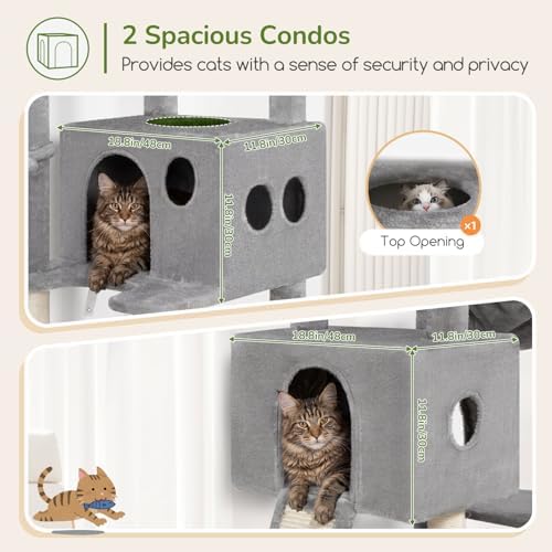 Globlazer Tall Cat Tower Extra Large Cat Tree House, Light Grey - Image 3