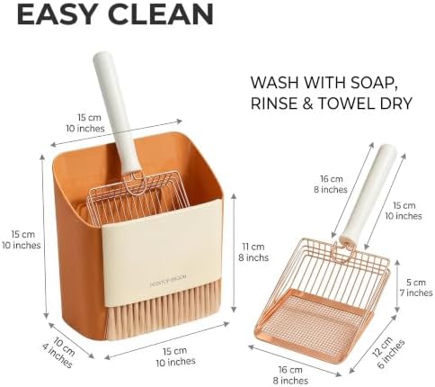 Cat Litter Scoop with Holder, Stainless Steel Litter Box Scoop Set with Stand - Image 2