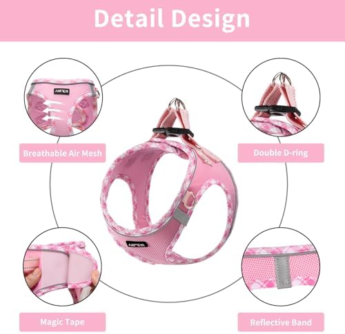 AMTOR Small Dog Harness with Leash Set, No Escape Easy Walk Puppy Harnesses - Image 2