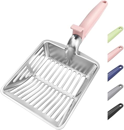Large Metal Cat Litter Scoop w/ Deep Shovel, Dual-Size Holes & Hanging Hook by Unknown