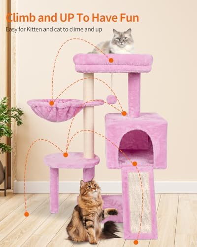 Cute Cat Tree Kitten Cat Tower Condo Furniture Scratching Posts Hammock - Image 5