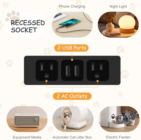 58" Cat Litter Box Enclosure for 2 Cats, Double Litter Box Furniture - Image 3