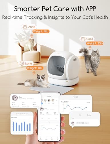 Meowant Self-Cleaning Cat Litter Box, 75L Extra Large Open-Top, APP Control - Image 3