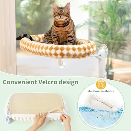 Sunhoo Foldable Cat Window Perch, Large Suction Cup Kitty Hammock - Image 5