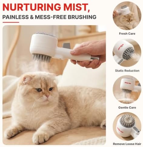 Shop-Vac Cat Steam Brush, 2-in-1 Pet Brush & Hair Removal Comb - Image 6
