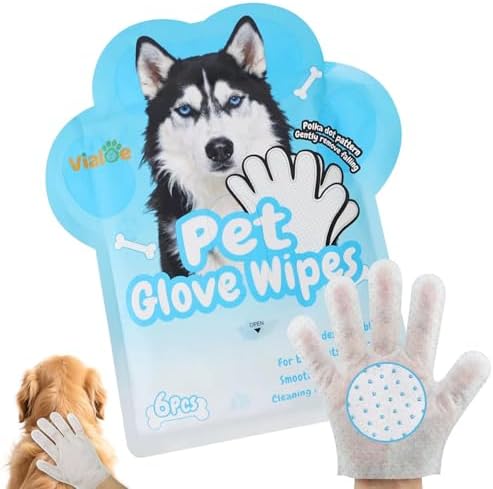 4-in-1 Pet Grooming Glove Wipes – Deshedding, Massage & Coat Care – Removes by Unknown