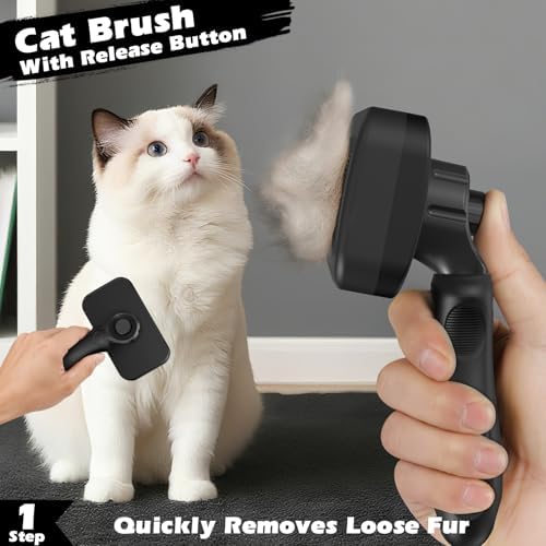 Comotech 3PCS Cat Grooming Supplies, Cat Brush & Nail Clipper/Trimmer & Flea - Image 3