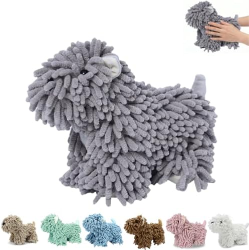 Chenille Dog Hand Towel Fuzzy Ball Dog Towel Animal Hand Towels by FAGOBI